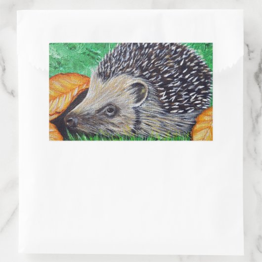 Egel schilderen rechthoekige sticker (Tas)