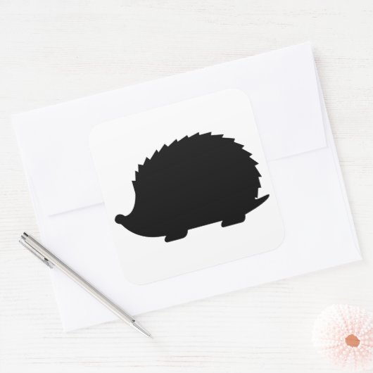 Egel Silhouette Vierkante Sticker (Envelop)