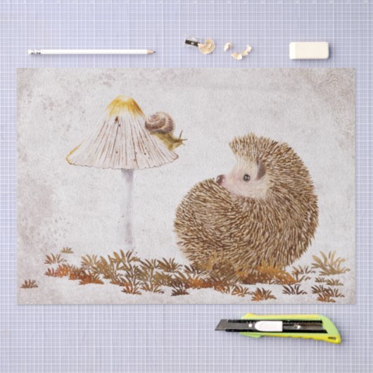 Egel Slak Forest paddenstoel Waterverf Tissuepapier (Craft)