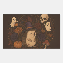 egel spookbos 2 rechthoekige sticker