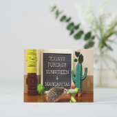 Egel Sunscreen en Margaritas Briefkaart (Staand voorkant)