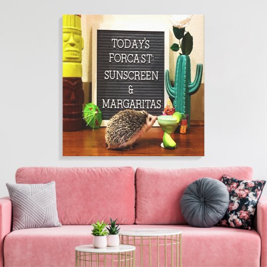 Egel Sunscreen en Margaritas Canvas Afdruk (Insitu (Woonkamer))