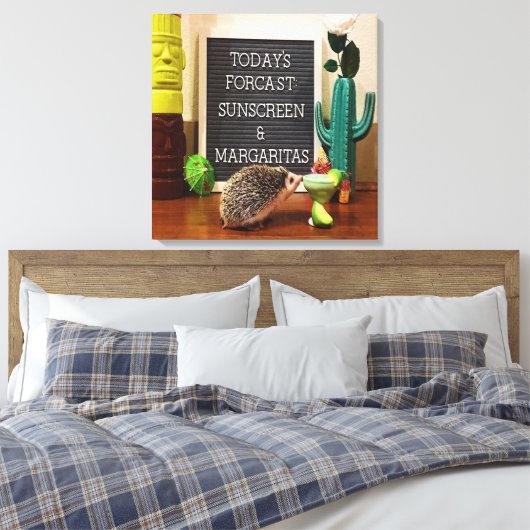 Egel Sunscreen en Margaritas Canvas Afdruk (Insitu (Slaapkamer))