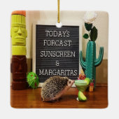 Egel Sunscreen en Margaritas Keramisch Ornament (Achterkant)