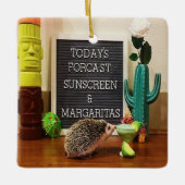 Egel Sunscreen en Margaritas Keramisch Ornament (Voorkant)