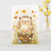 Egel tussen de madeliefjes kaart (Gele Bloem)