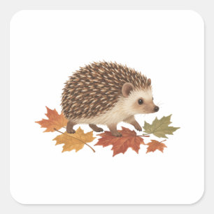 Egel Tussen Gevallen Esdorenbladeren Vierkante Sticker