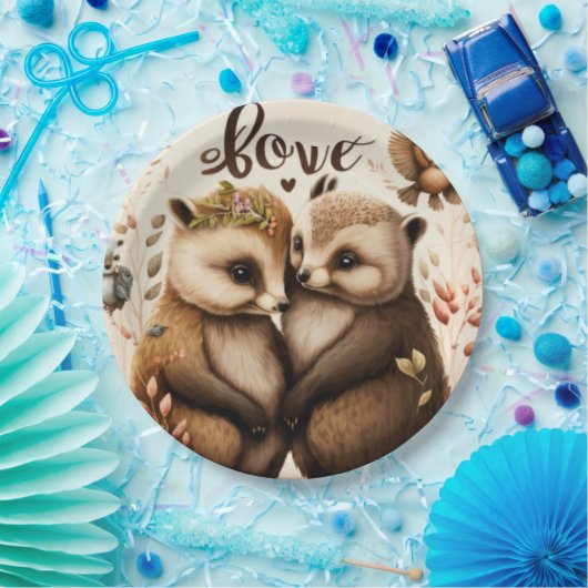 egel uit liefde papieren bordje (Feest)