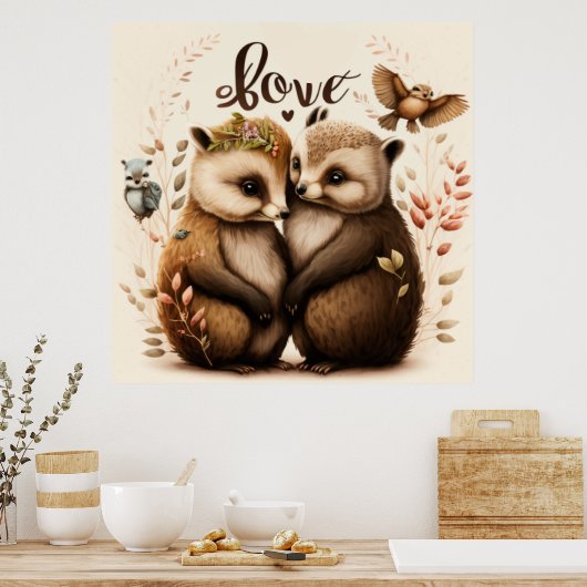 egel uit liefde poster (Keuken)