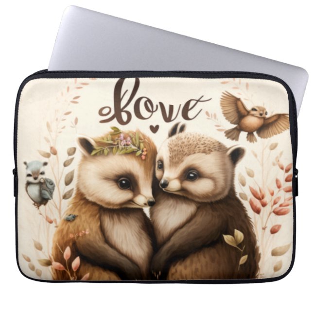 egel uit liefde poster laptop sleeve (Voorkant)