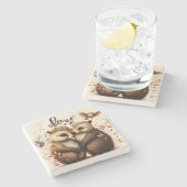 egel uit liefde stenen onderzetter (Zijkant)