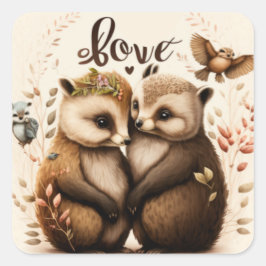 egel uit liefde vierkante sticker