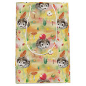 Egel van de waterverf met paddenstoelen en appels medium cadeauzakje (Voorkant)