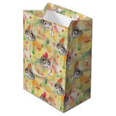 Egel van de waterverf met paddenstoelen en appels medium cadeauzakje (Achterkant Gekanteld)