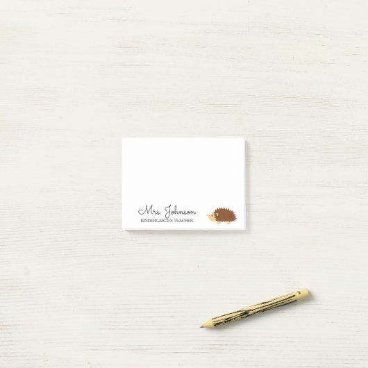 Egel van gepersonaliseerde kleuterschool post-it® notes (Op bureau)