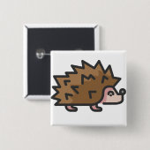 egel vierkante button 5,1 cm (Voorkant /achterkant)