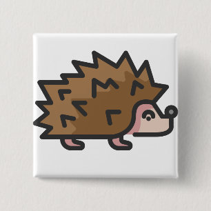 egel vierkante button 5,1 cm