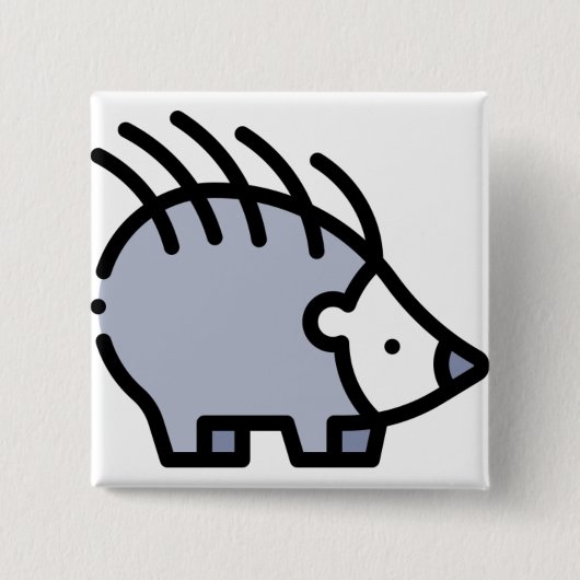 Egel Vierkante Button 5,1 Cm (Voorkant)