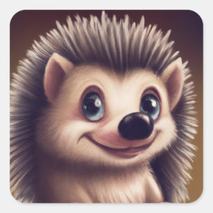 Egel Vierkante Sticker