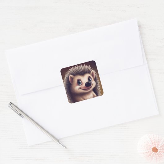 Egel Vierkante Sticker (Envelop)