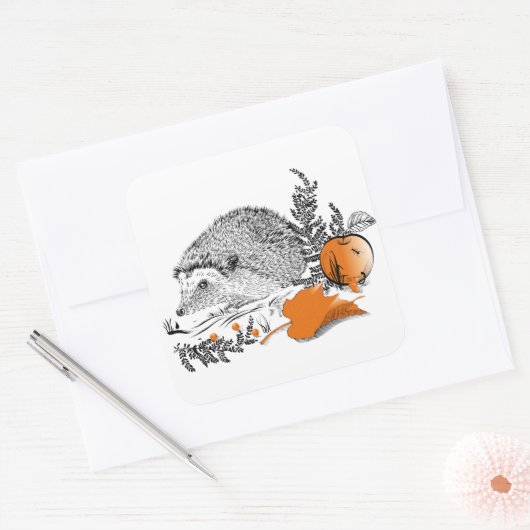 Egel Vierkante Sticker (Envelop)