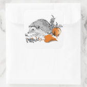 Egel Vierkante Sticker (Tas)