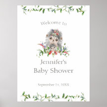 Egel Waterverf Floral Baby shower Welkom