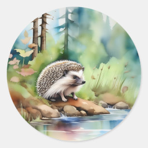 Egel Waterverf Schattige Ronde Sticker