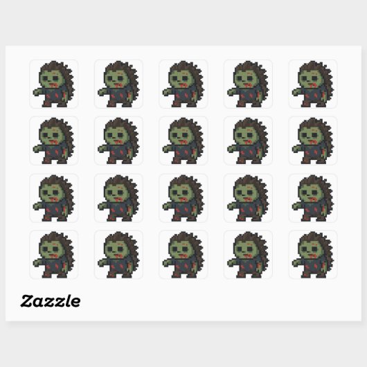 egel-zombievel vierkante sticker (Vel)