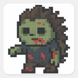 egel-zombievel vierkante sticker