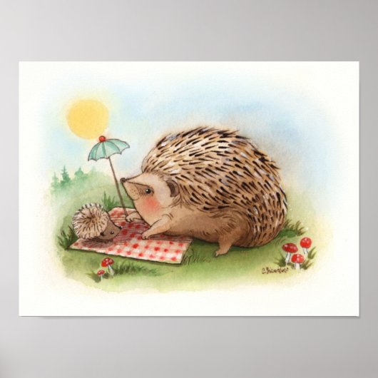 Egel Zomer middag Kunstprint Poster (Voorkant)