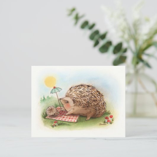 Egel-zomernamiddag Briefkaart (Staand voorkant)