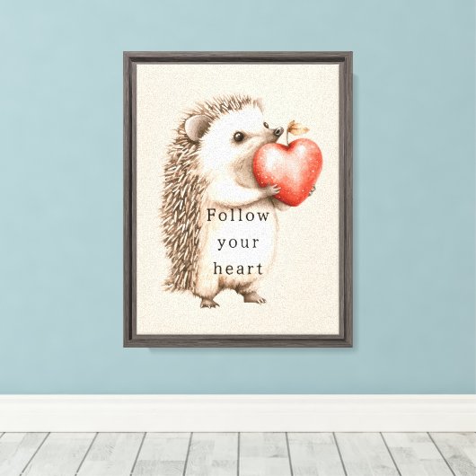 Egelappel Hart Canvas Afdruk (Insitu (Houten vloer))