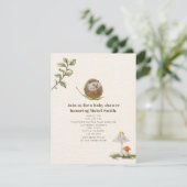 Egelbladpaddenstoelen Bos Baby Shower Kaart (Staand voorkant)