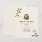 Egelbladpaddenstoelen Bos Baby Shower Kaart (Voorkant / Achterkant)