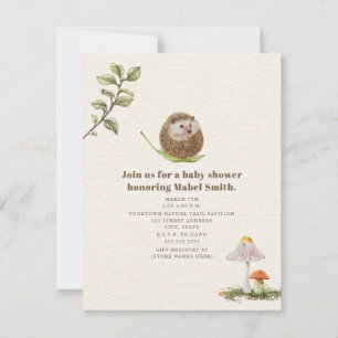 Egelbladpaddenstoelen Bos Baby Shower Kaart