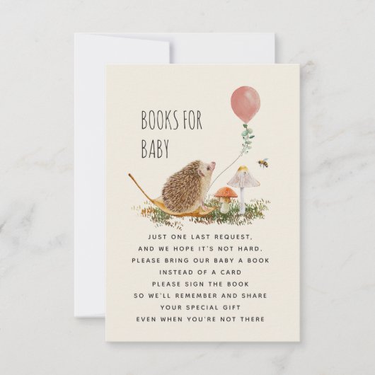 Egelboeken voor baby Paddenstoelen Ballon Meisje Kaart (Voorkant)