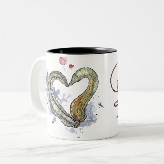 Egelliebe die Tasse! Tweekleurige Koffiemok (Voorkant links)