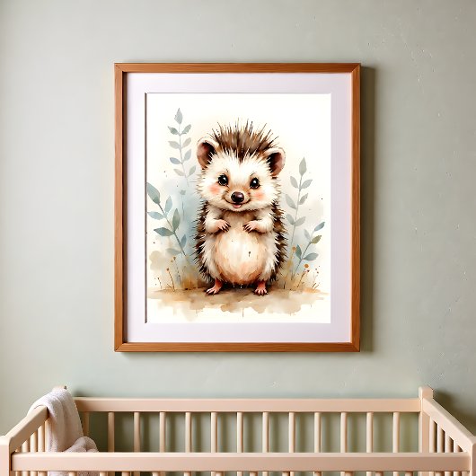 Egelnursery-muurkunst – Bosbabbelslaapkamer Poster