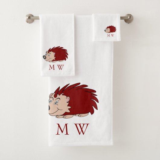 Egelontwerp met monogram bad handdoek (Insitu)