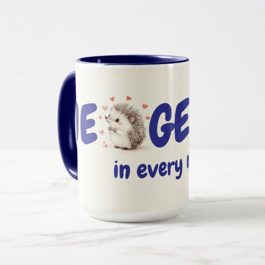 Egels! 15oz, Schattigee aangepaste Hedgehog Coffee Mok (Voorkant links)