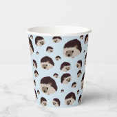 Egels (blauwe achtergrond) papieren bekers (Achterkant)