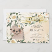 egels bloemenneutraal baby shower uitnodiging (Voorkant)