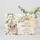 egels bloemenneutraal baby shower uitnodiging (Staand voorkant)