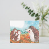 Egels die met elkaar praten briefkaart (Staand voorkant)