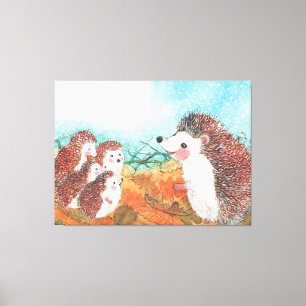 Egels die met elkaar praten Illustratie Canvas Afdruk