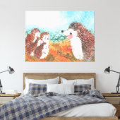 Egels die met elkaar praten Illustratie Canvas Afdruk (Insitu (Slaapkamer))
