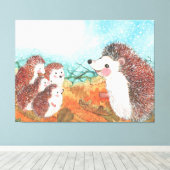 Egels die met elkaar praten Illustratie Canvas Afdruk (Insitu (Houten vloer))