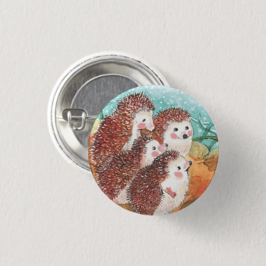 Egels die met elkaar praten Illustratie Ronde Button 3,2 Cm (Voorkant /achterkant)