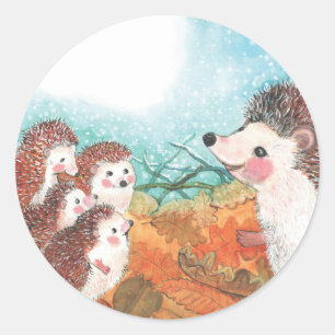 Egels die met elkaar praten Illustratie Ronde Sticker